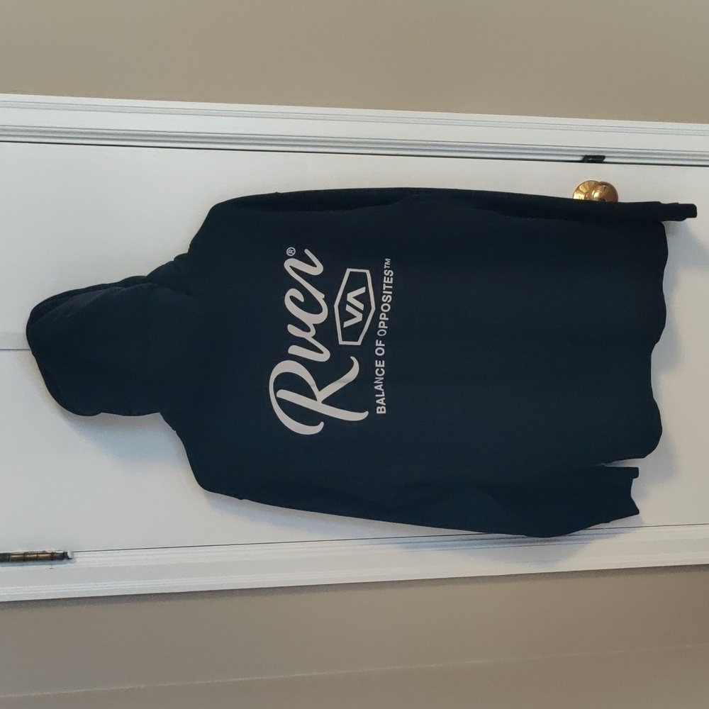 RVCA Black Hoodie with White Logo